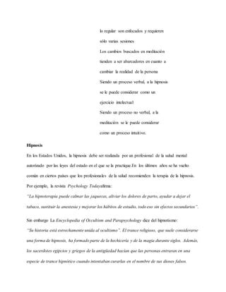 La Meditaci N Y La Hipnosis Pdf