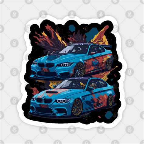 Bmw m3 cartoon style - Bmw - Magnet | TeePublic