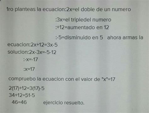 El Doble De Un N Mero Aumentado En Es Igual A Su Triple Disminuido