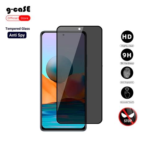 Jual G Case Tempered Glass Privacy Anti Spy Full Glue Xiaomi Redmi Note