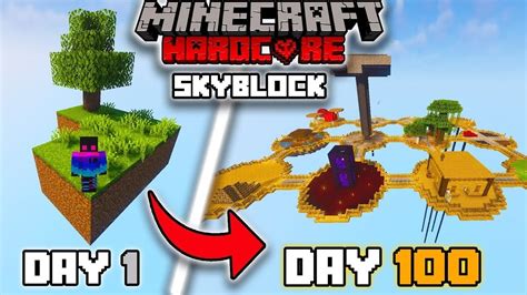 I Survived 100 Days On Skyblock In Minecraft Hardcore In Hindi YouTube