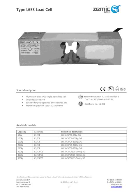 L6e3 Datasheet The International Organization Of Legal Metrology