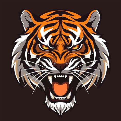 Premium Vector Roaring Tiger Head Mascot Logo Vector Illustration