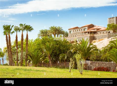 Plaza Playa Del Duque Duke Castle Costa Adeje Tenerife Spain Stock