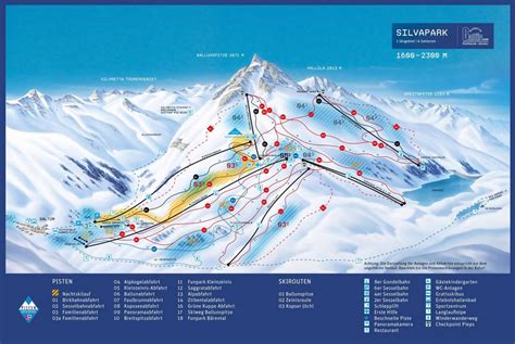 Large Piste Map Of Galtur Resort Silvretta Arena Ski Region