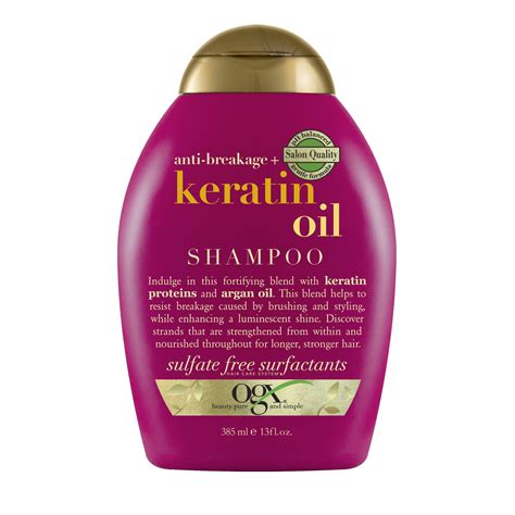 Ogx Anti Breakage Keratin Oil Fortifying Anti Frizz Nourishing Daily Shampoo With Argan Oil