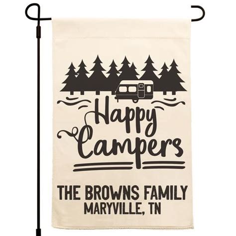 Personalized Camping Flag Camper Gift Custom Campsite Sign Etsy