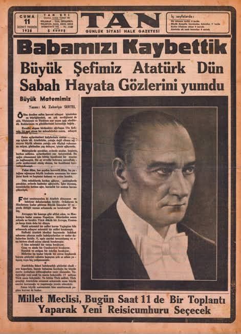 Önderimiz Ve Kurucu Liderimiz Mustafa Kemal Atatürkün ölümünden Sonra