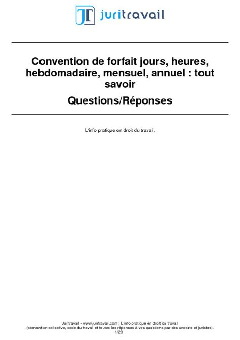 Convention De Forfait Comprendre Les Forfaits Jours Heures