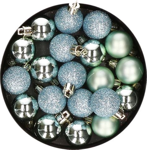 X Stuks Kleine Kunststof Kerstballen Mint Groen Mat Glans Glitter