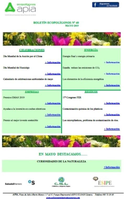 Boletín Ecopolígonos nº 40 mayo 2019 APIA