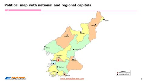 North Korea Map With Provinces And Cities Editable Powerpoint Maps