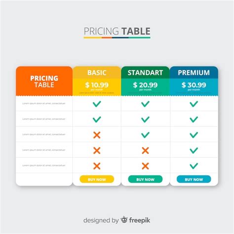 Premium Vector Pricing Table