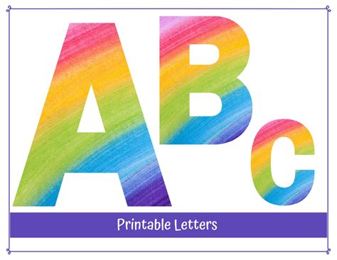 Rainbow Printable Letters Rainbow Scrapbooking & Bulletin - Etsy