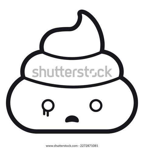 Scared Face Poop Emoji Vector Illustration Stock Vector (Royalty Free ...