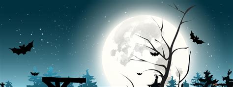 Jack-o-lantern In Garden At Moon Night 4K wallpaper download