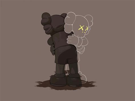 Kaws Companion Wallpaper 4K, Minimalist, Kaws hugging