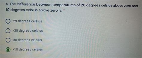 Solved 4 The Difference Between Temperatures Of 20 Degrees Celsius