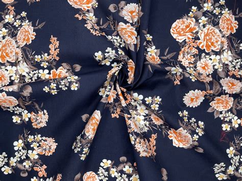 Bouquet Floral Washed 100 Cotton Poplin Reactive Print 8005 G K