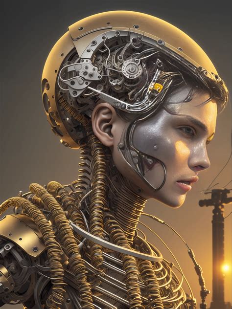 A Close Up Of A Woman With A Futuristic Headpiece And A Machine Seaart Ai