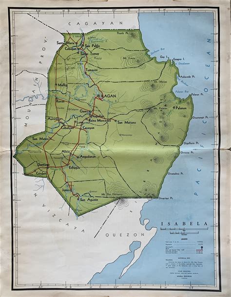 Isabela Philippines Rare Large Vintage 1959 Map Ilagan San Agustin San