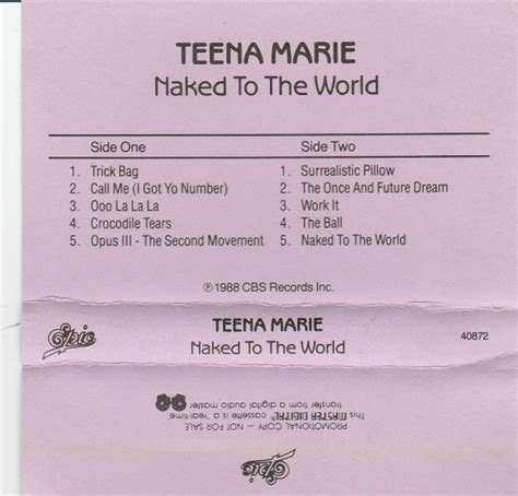 Teena Marie Naked To The World 1988 Cassette Discogs