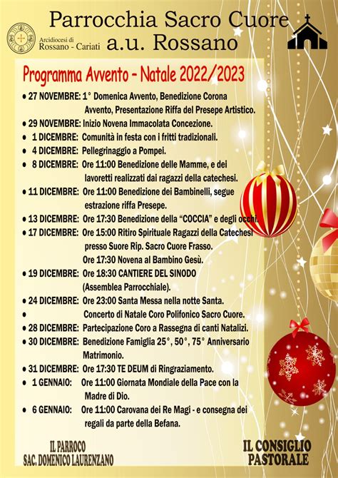 Programma Avvento Natale Parrocchia Sacro Cuore A U Rossano