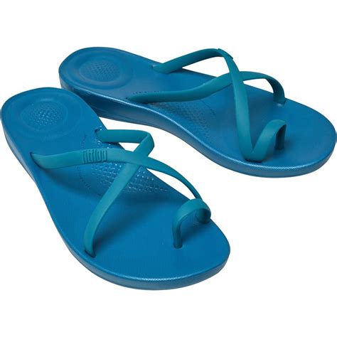 Buy Fitflop Womens Iqushion Wave Flip Flops Sea Blue