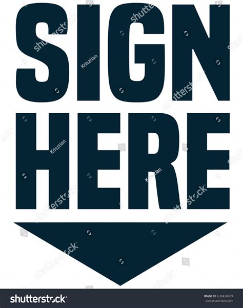 Sign Here Vector Illustration Stock Vector Royalty Free 630434939