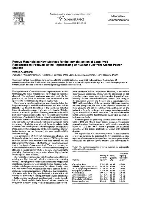 Pdf Porous Materials As New Matrices For The Immobilisation Of Long