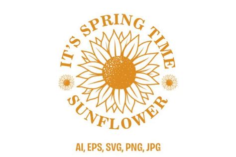 Spring Sun Flower Vector Design Graphic By Raulyufitraf Creative Fabrica