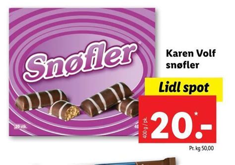 Karen volf snøfler tilbud hos Lidl