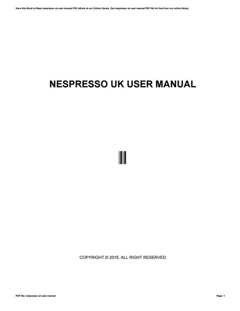 Nespresso uk user manual by furusato971 - Issuu