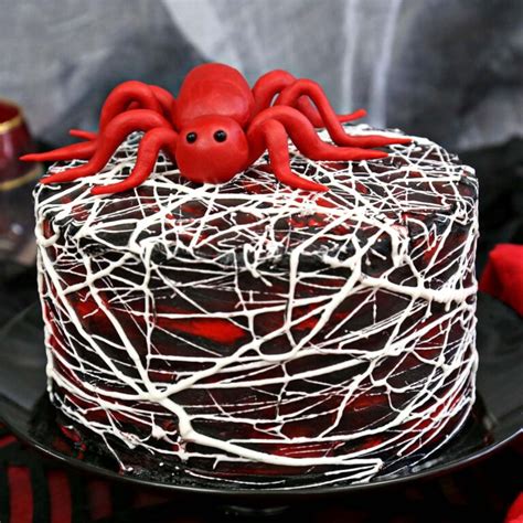 Spiderweb Naked Red Velvet Cake SugarHero