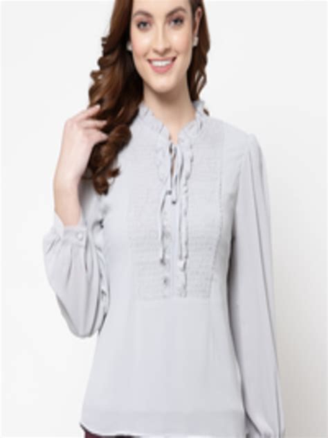 Buy Mafadeny Tie Up Neck Chiffon Top Tops For Women 21488788 Myntra