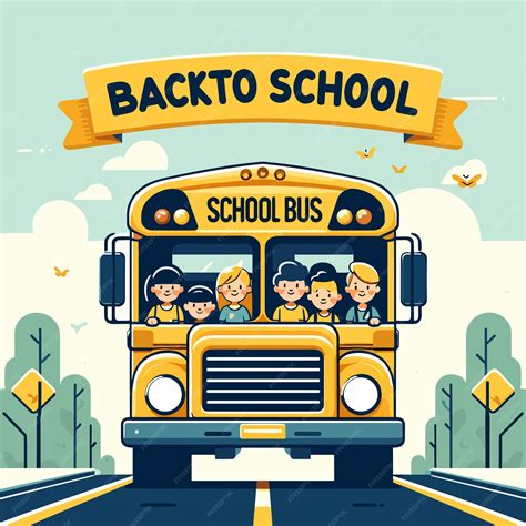 Premium Vector | Vector cartoon school bus back to school concept