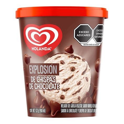 Helado Holanda Explosi N Sabor Vainilla Con Chispas De Chocolate Y