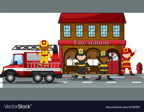 Fire Station Royalty Free Vector Image Vectorstock