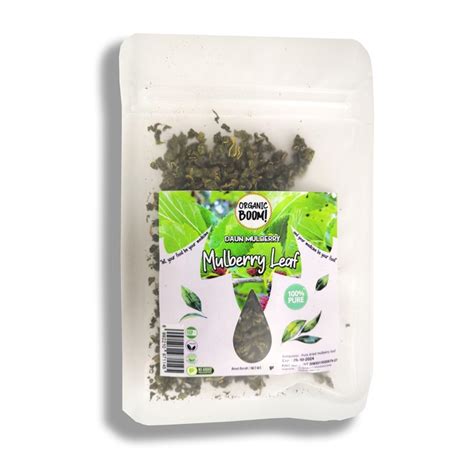 Jual Mulberry Leaf Dried 10g Organic Boom Teh Daun Mulberry Kering