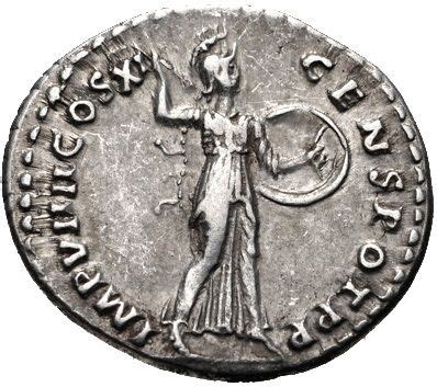 Denarius Domitian IMP VIIII COS XI CENS POT P P Minerva Roman