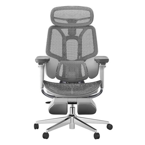 HBADA E3 Ergonomic Chair with Footrest 4D Headrest Support Elegant White