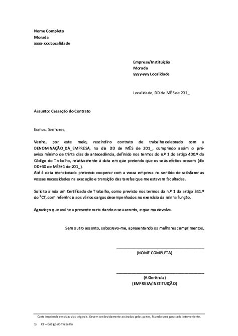 Pdf Carta De Rescisão Ex 1