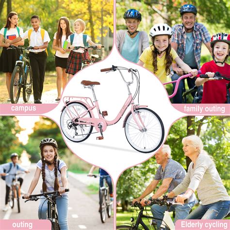 22-Inch Girls Bike, 7-Speed Beach Cruiser, Aluminium Frame, Pink ...