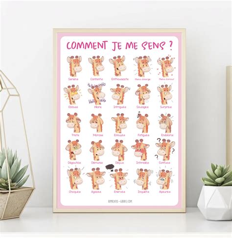 Affiche 25 Émotions Boutique Apprentie Girafe