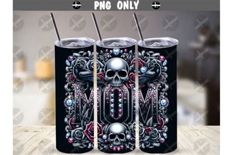 Mom Tumbler Wrap Skulls And Roses Png Graphic By Epicdigitalartstudio