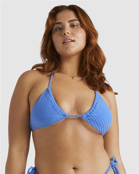 Billabong Terry Rib Remi Tri Bikini Top Palace Blue SurfStitch