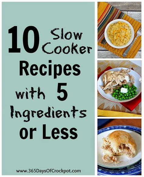 10 Slow Cooker Recipes with 5 ingredients or less! - 365 Days of Slow ...