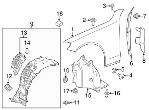 Mercedes Benz Ft Fender Liner Mb Oem Parts