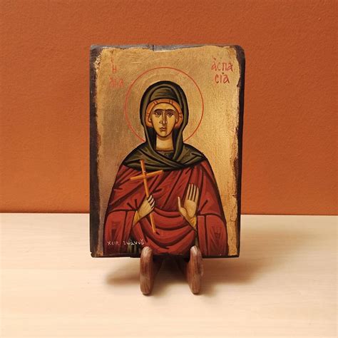 Saint Aspasia Αγία Ασπασία Hand Painted Greek Orthodox Byzantine Icon ...