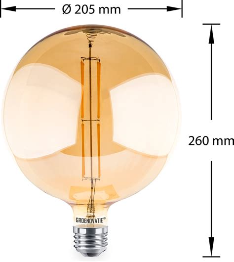 Groenovatie Led Lamp E27 Fitting Led Filament Xl G200 Goud